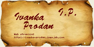 Ivanka Prodan vizit kartica
